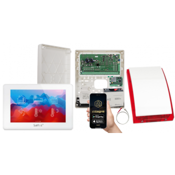 ZESTAW ALARMOWY SATEL INTEGRA 128 PLUS + INT-TSH2-W + OPU-3P + AWT800 + 17Ah + INT-GSM LTE + SP-4001R